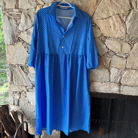 Midi Blue Pattern Dress - Picture 5 of 5